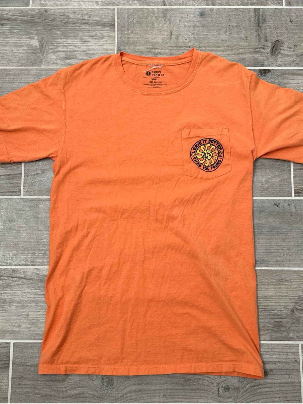 Parks Project Orange Short-Sleeve Pocket Tee with Sun Graphic